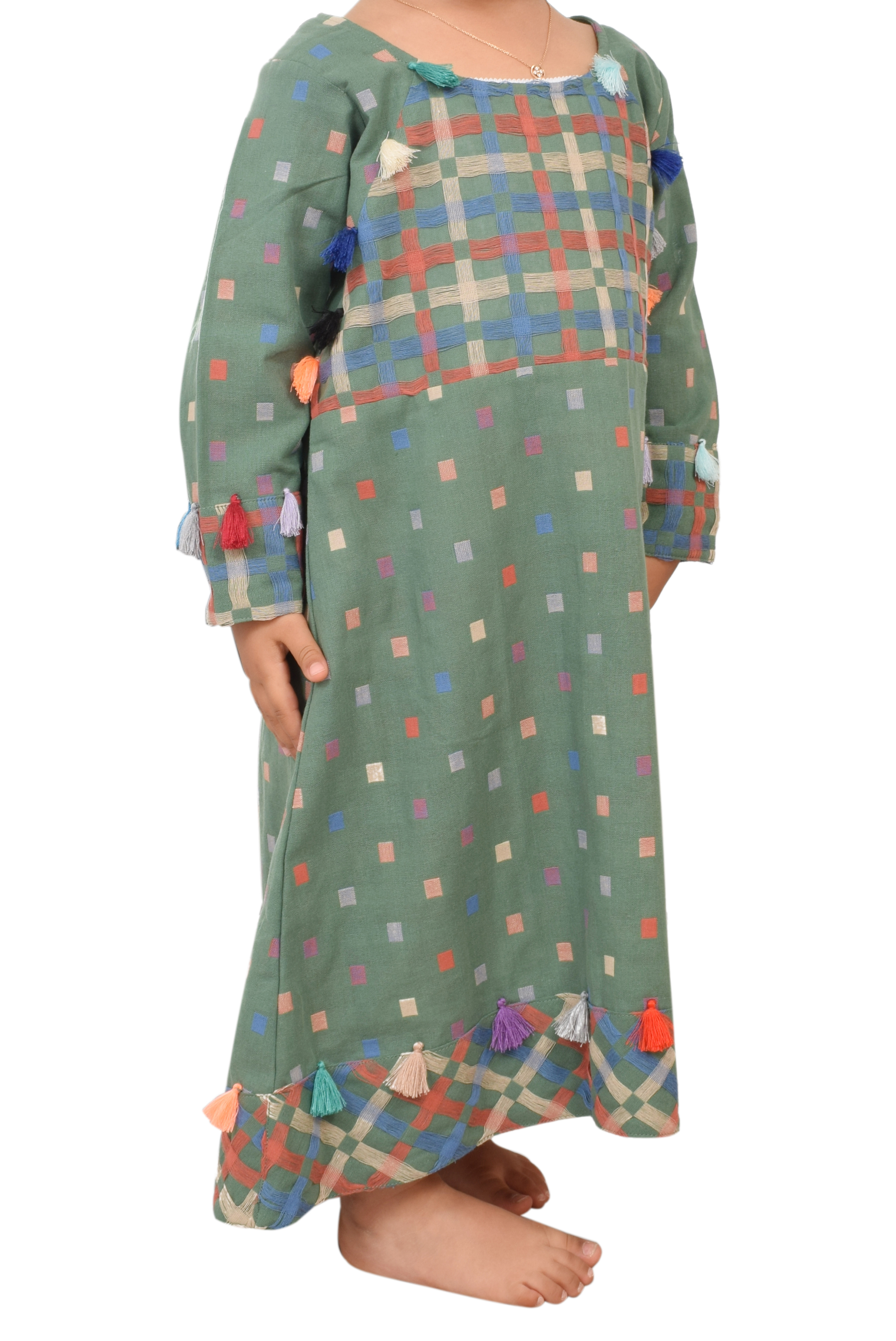                                                                                                                       Ash7 Green Kaftan 